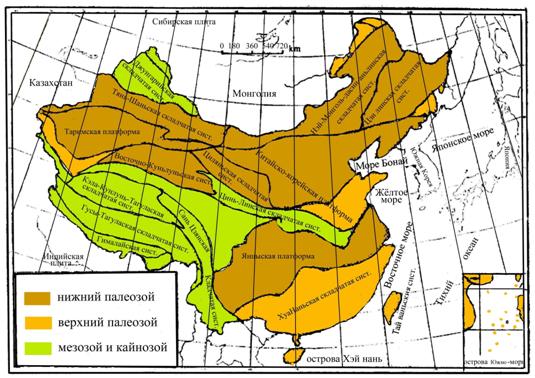 Геологическая карта китая на русском