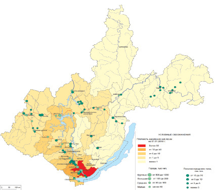 Карта плотности населения иркутской области